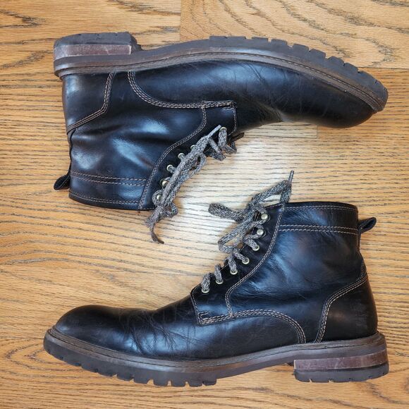 Johnston & Murphy Men's Dark Brown Trufoam Barrett  Plain Toe Leather Boot 12 - Picture 3 of 11